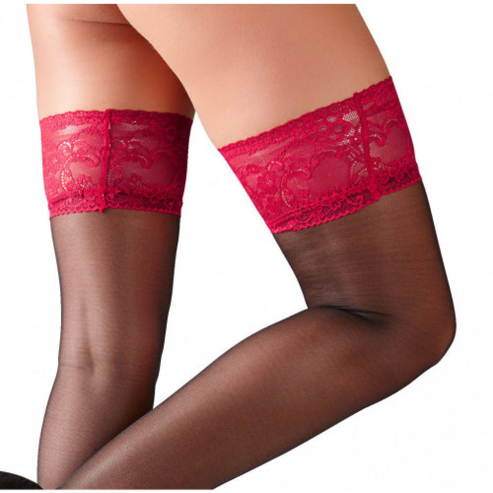 Cottelli Hold-Ups with red Lace