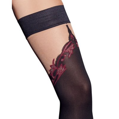 Σέξυ Μαύρες Κάλτσες με Κόκκινο μοτίβο Cottelli