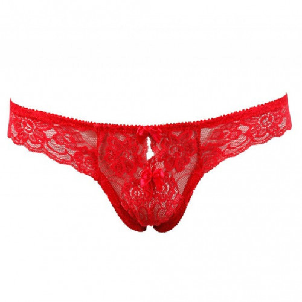 Erotic Satin Lace Red Bra Set