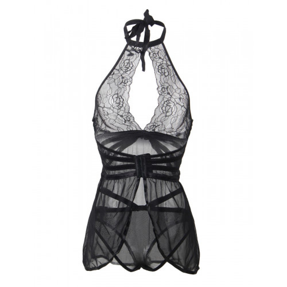 Adore Me Black Chemise with Thong