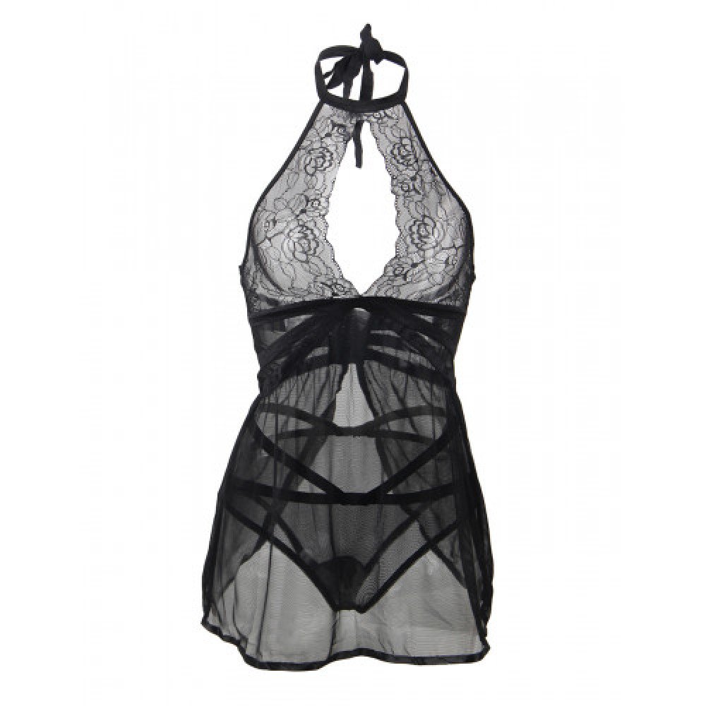 Adore Me Black Chemise with Thong