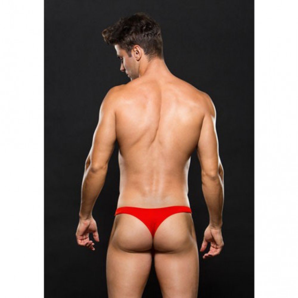 Lowrise Red Lace Up Thong