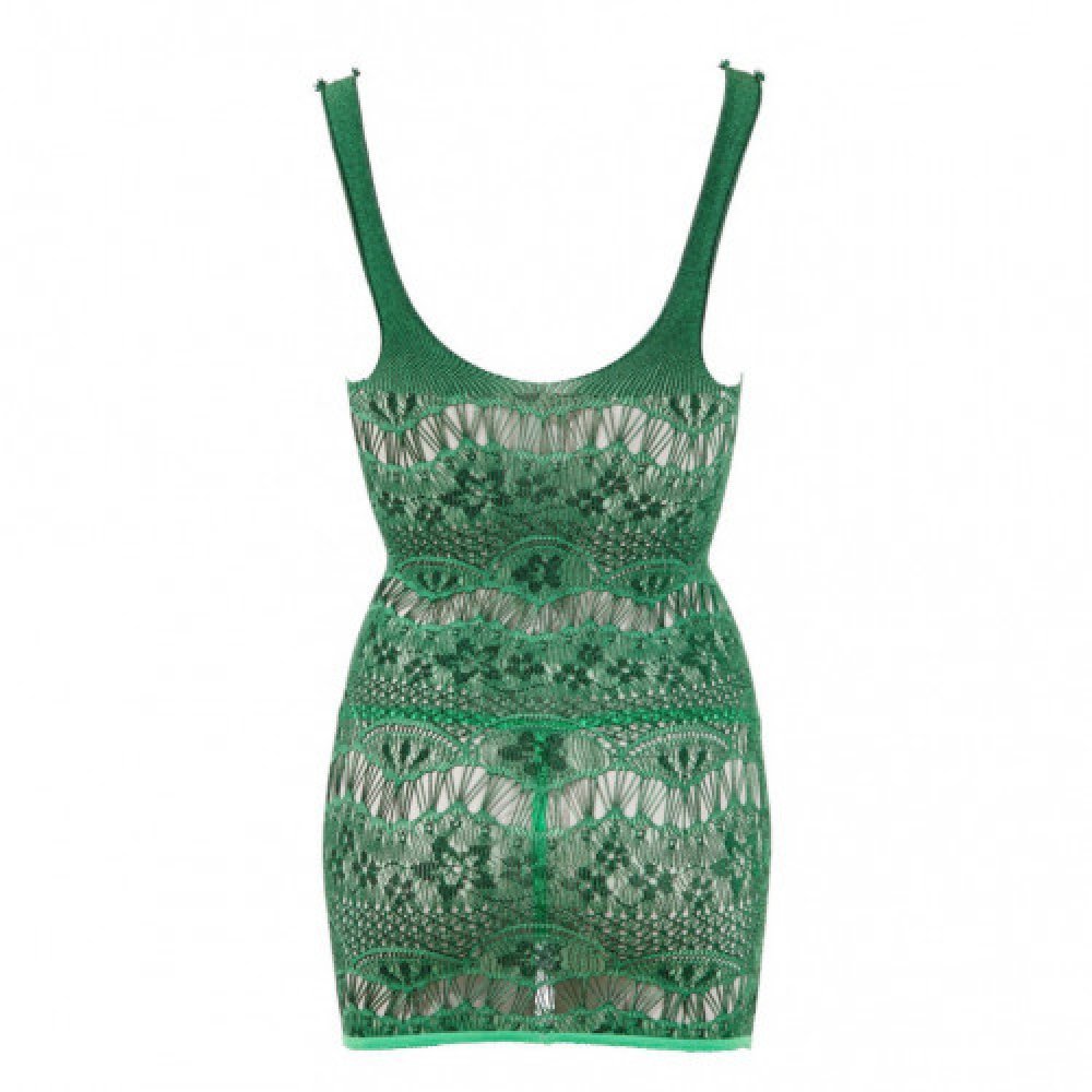 Πράσινο δαντελένιο σέξυ εφαρμοστό μίνι φορεματάκι
