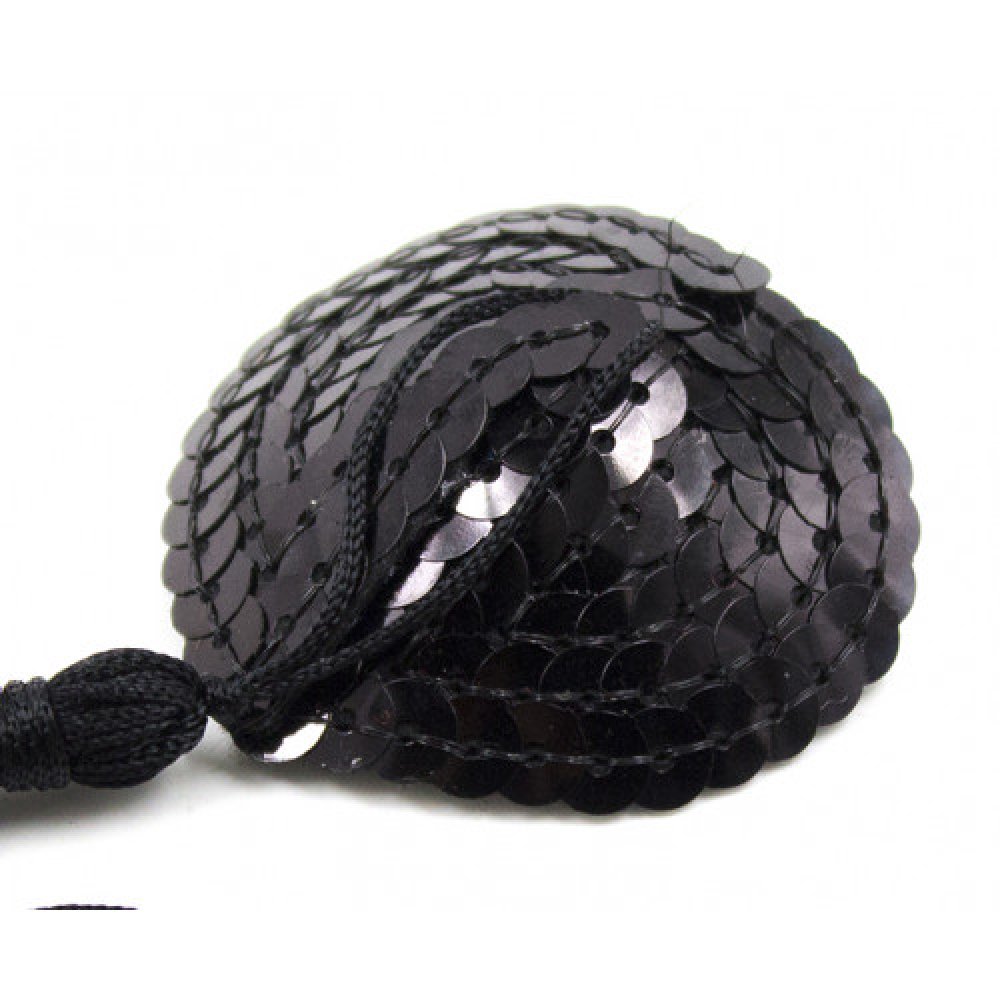 Διακοσμητικά μαύρα καλύμματα θηλών σχήμα καρδιάς με πούλιες