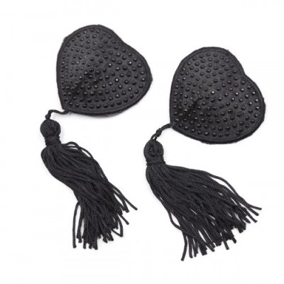 Naughty Toys Black Burlesque Jewel Nipple Pasties