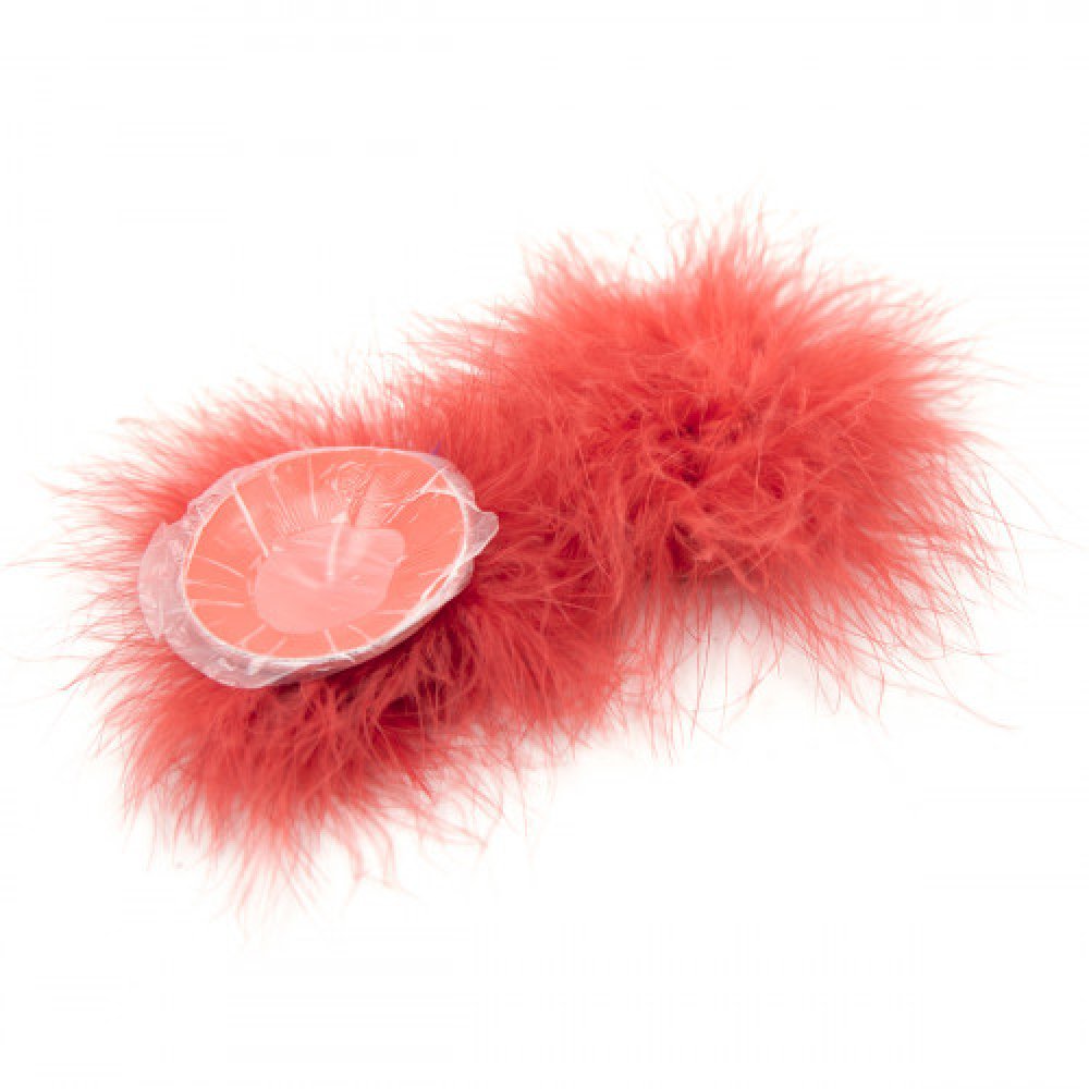 Naughty Toys Feather Round Nipple Pasties Red