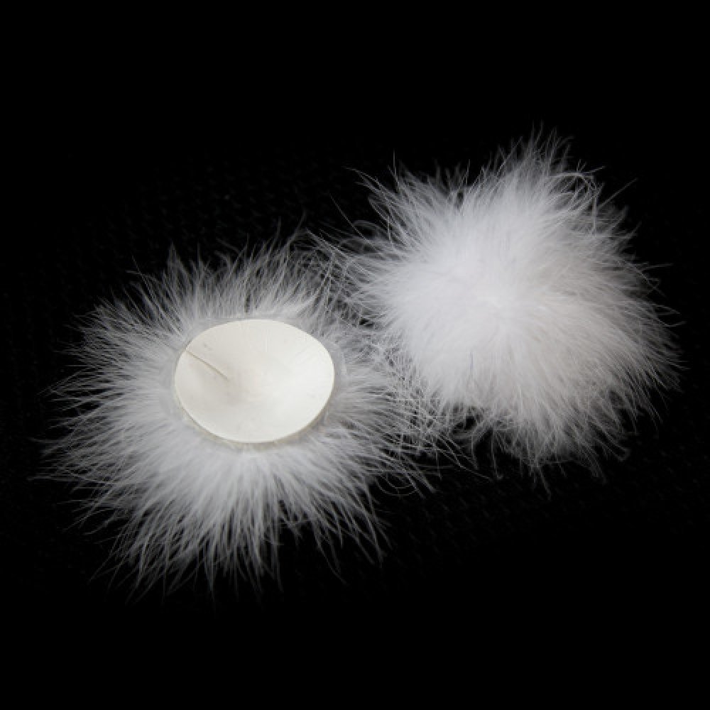 Naughty Toys Feather Round Nipple Pasties White