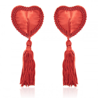 Naughty Toys Red Burlesque Heart Nipple Pasties