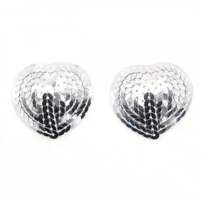 Naughty Toys Sparkling Heart Nipple Cover Silver