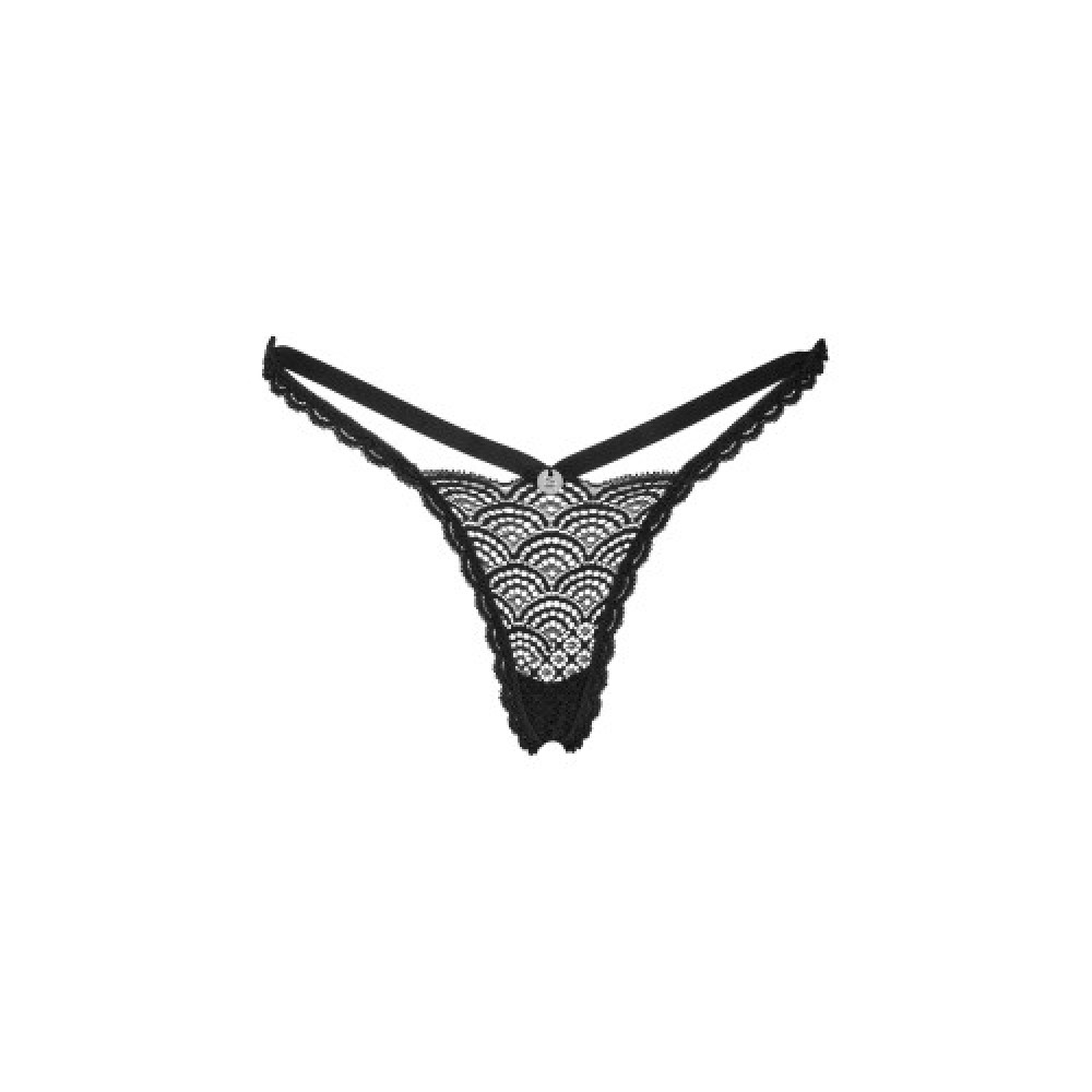 Obsessive Chemeris thong with lace Black