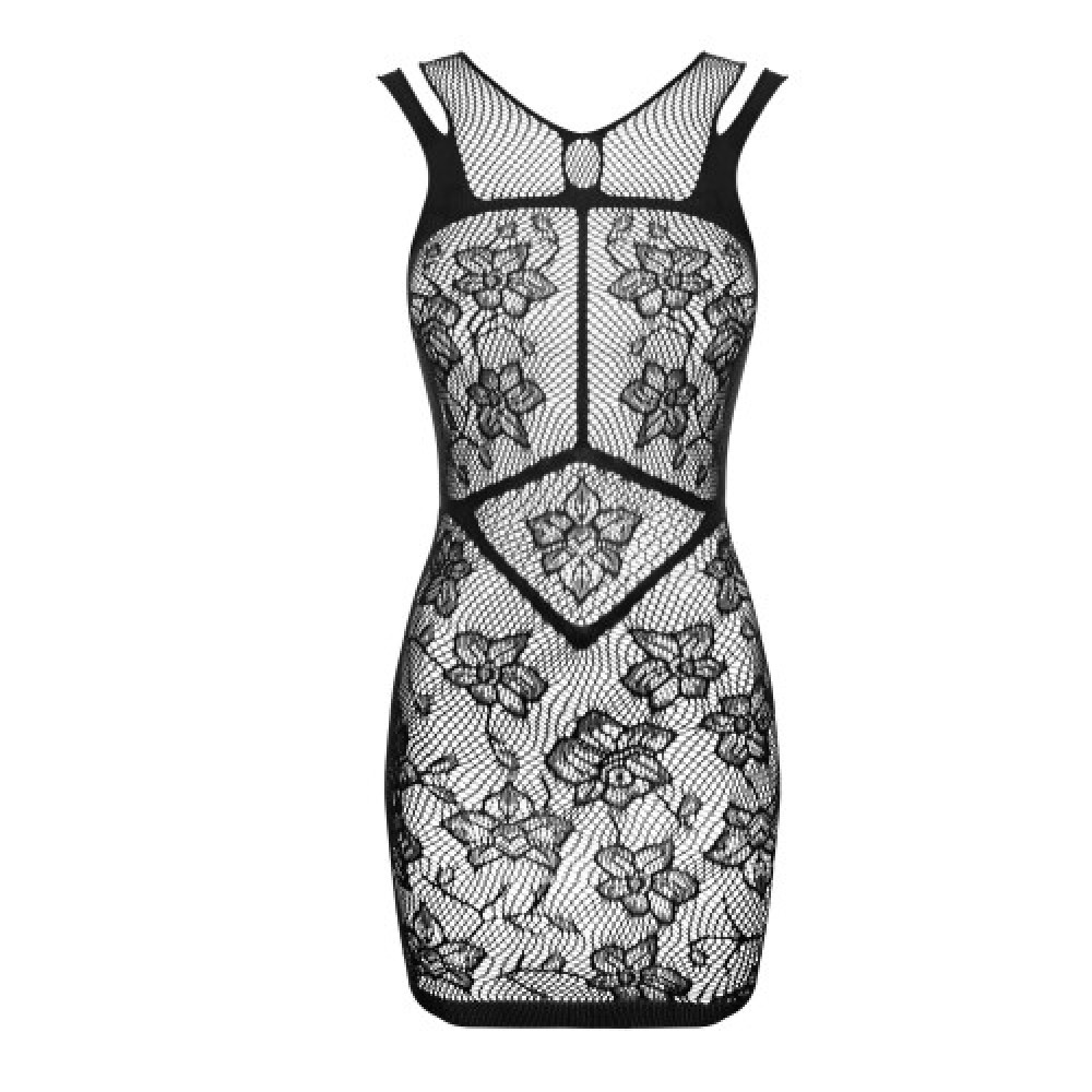 Obsessive D239 Μαύρο φόρεμα με λουλουδάτο μοτίβο O/S