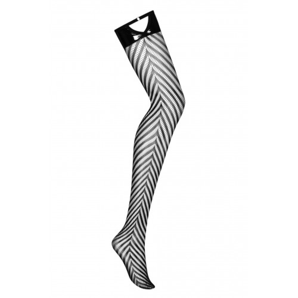 Μαύρες Κάλτσες με Γεωμετρικό Μοτίβο 2XL Obsessive