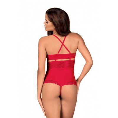 Obsessive Sensual Crotchless Teddy Red