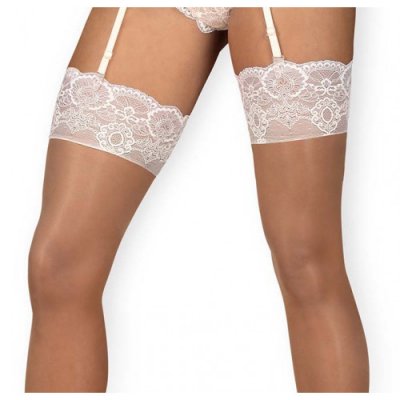 Obsessive Stocking with White Lace Top