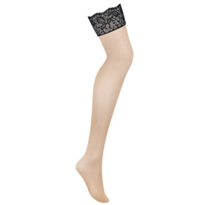 PLUS SIZE Obsessive Bellastia stockings with black lace