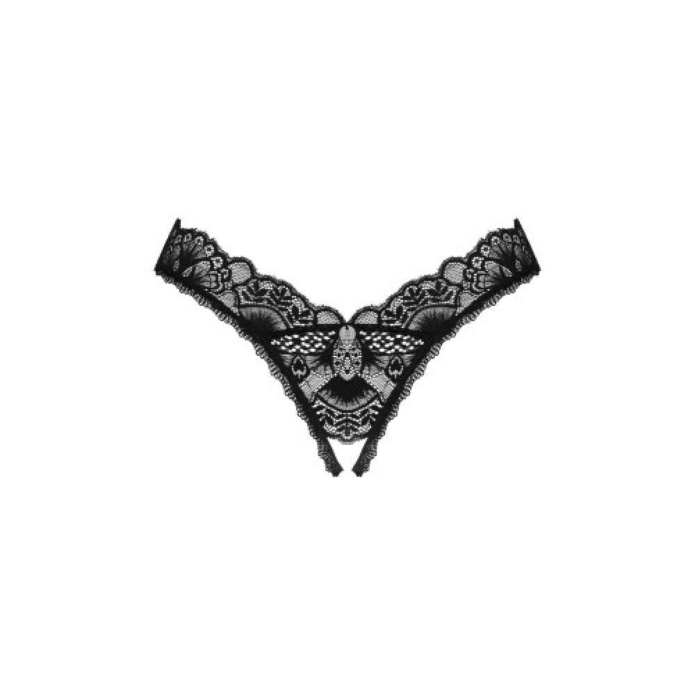 PLUS SIZE Obsessive Donna Dream crotchless thong Black