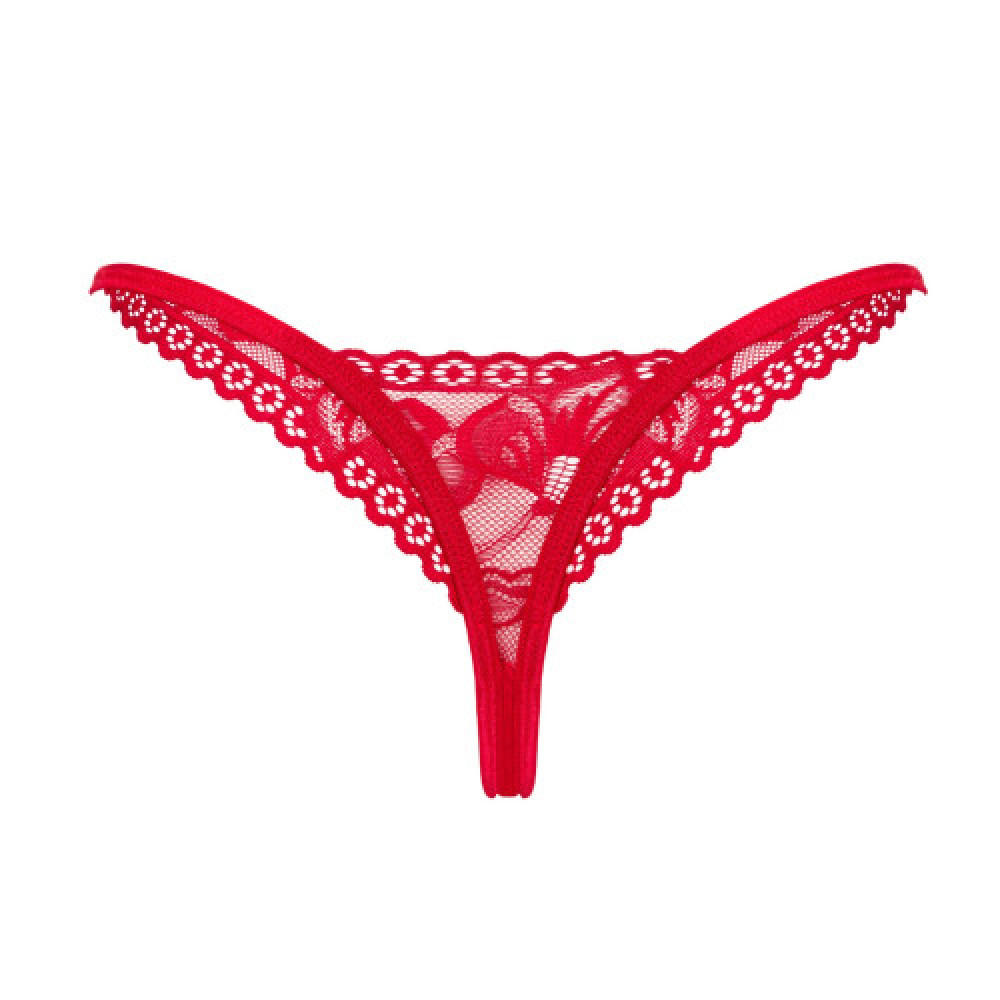PLUS SIZE Obsessive Lacelove lacy thong Red