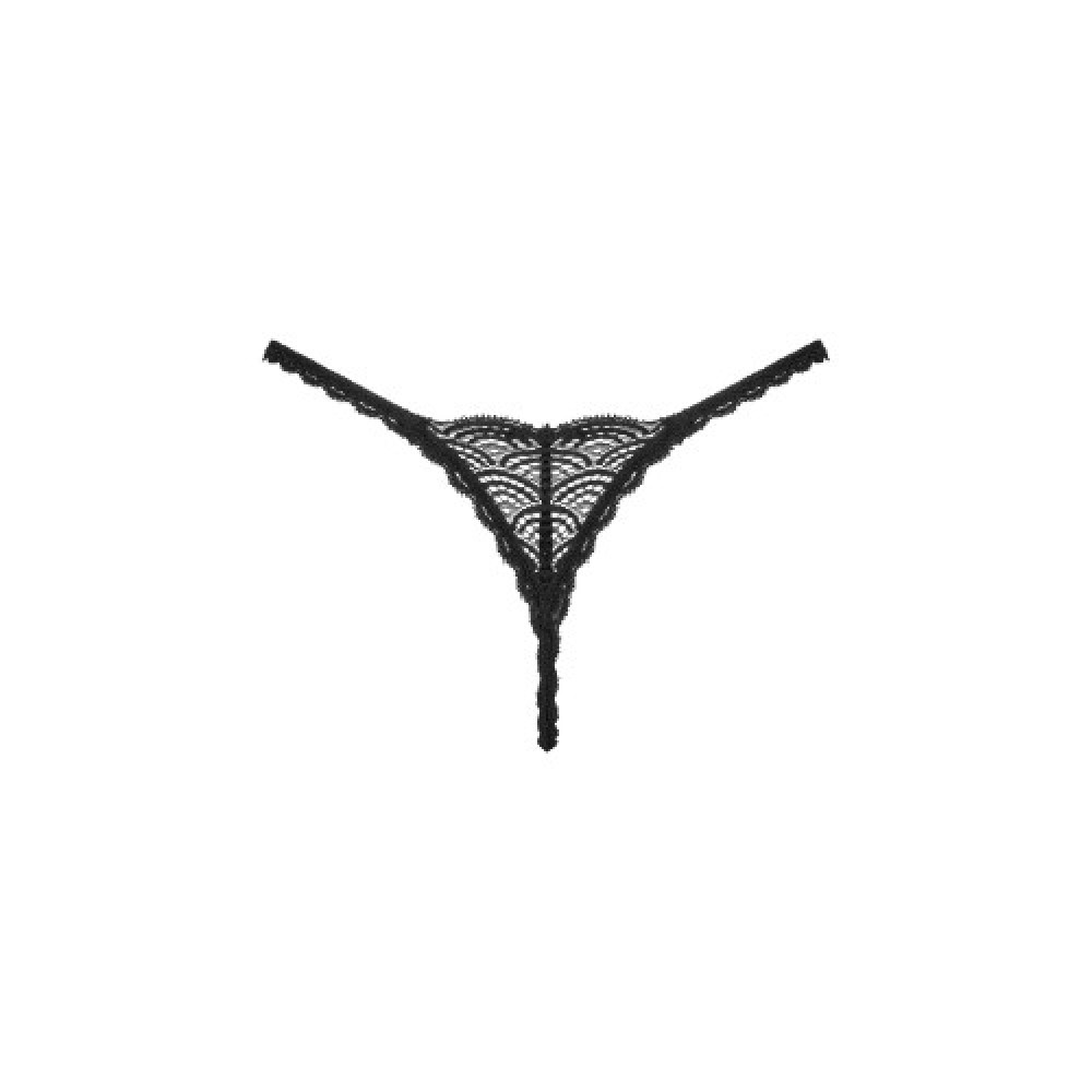 Plus size Obsessive Chemeris thong with lace Black