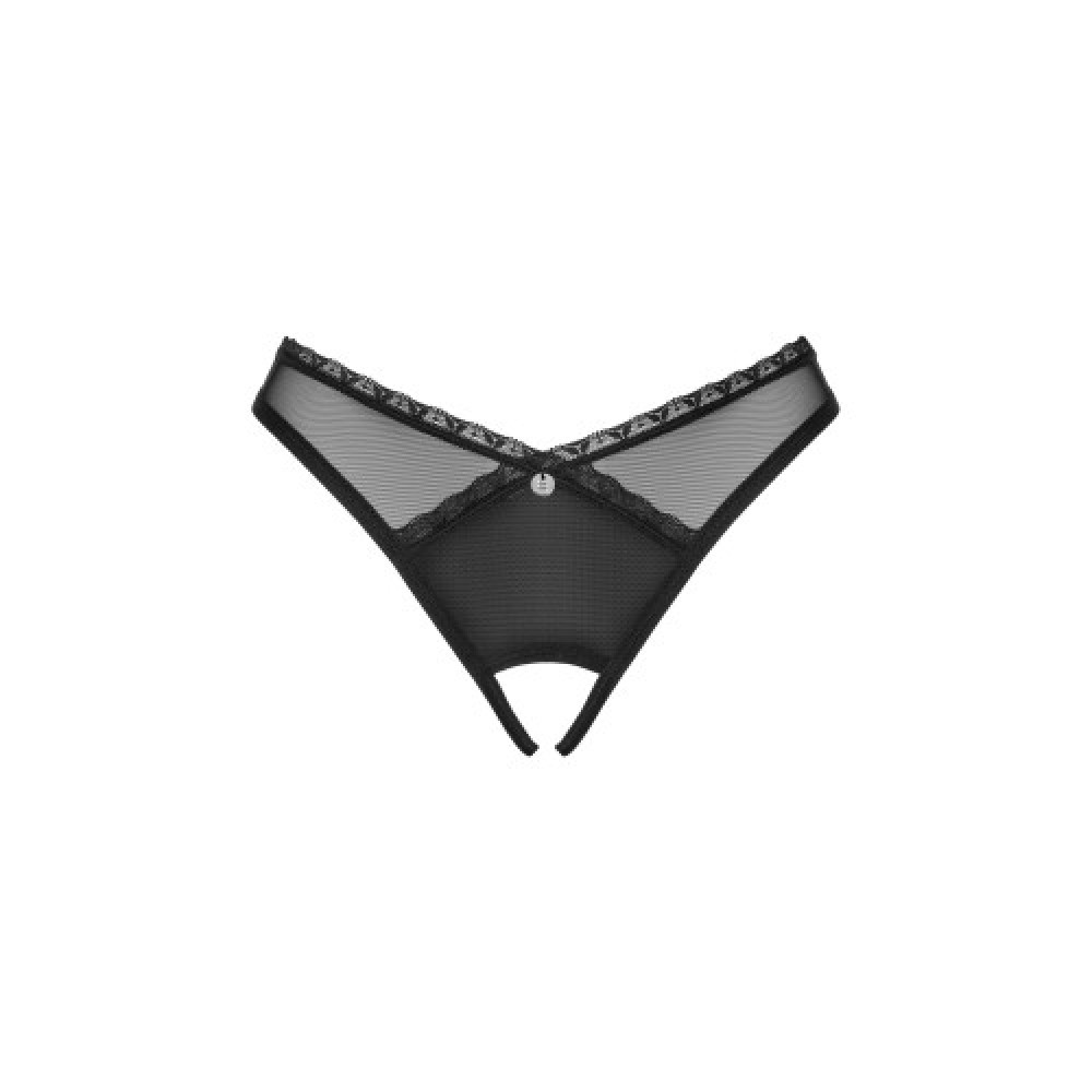 Plus size Obsessive Latinesa crotchless thong Black
