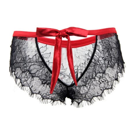 9151-Plus-Size-Black-Lace-Knickers-with-Red-Bow-Back-LingerieCy-7