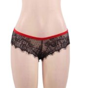 9151-Plus-Size-Black-Lace-Knickers-with-Red-Bow-Back-LingerieCy-8