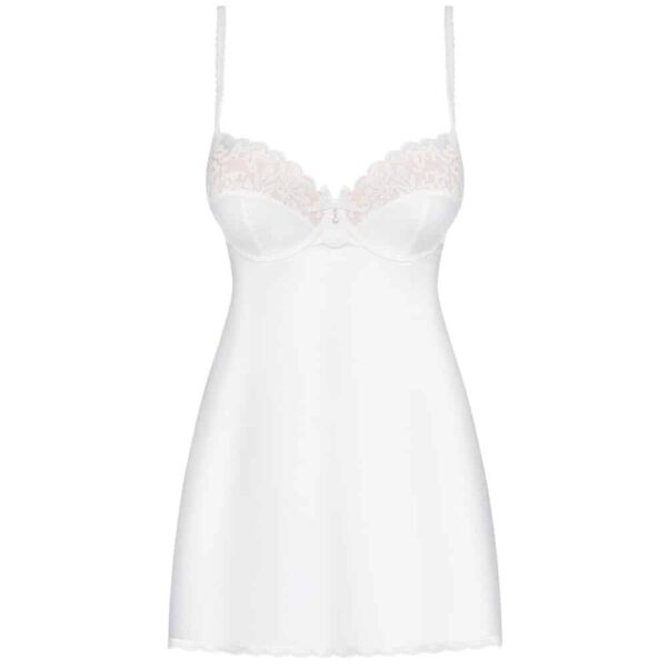 11153-Obsessive-Glossy-White-Chemise-with-Thong-loveshop-Larnaca