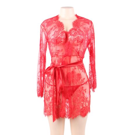 9103-floral-lace-kimono-with-string-red-loveshop-Limassol