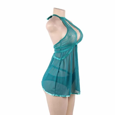 9125-plus-size-sensual-green-babydoll-with-thong-sex-shop-Larnaca