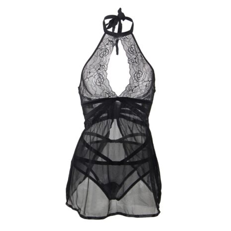 9137-plus-size-adore-me-black-chemise-with-thong-Limassol-sexshop