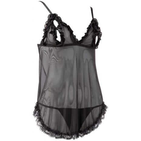 Black-Ruffled-Babydoll-with-matching-string-loveshop-cy