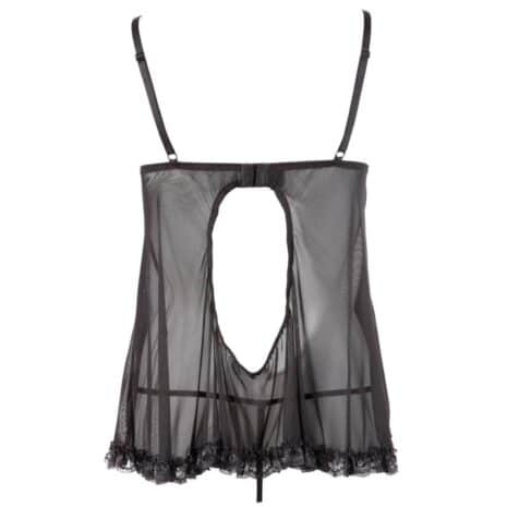 Black-Ruffled-Babydoll-with-matching-string-sexshop-Nicosia