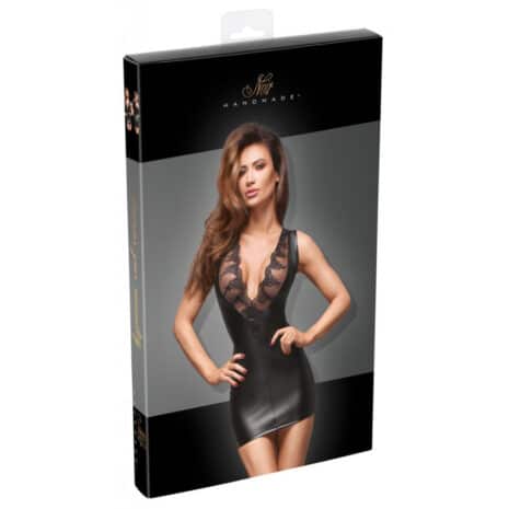Noir-Mini-Dress-with-Deep-V-Cut-sexshop-Limassol