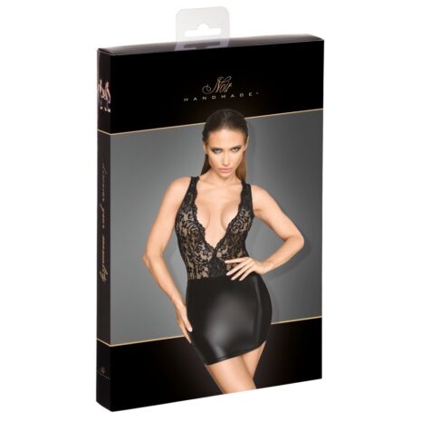 10683-noir-wetlooklace-mini-dress-sexshop-Limassol