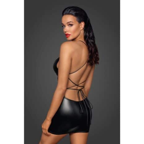 15189-noir-handmade-mini-powerwetlook-dress-with-lace-up-back-sexshop-Limassol