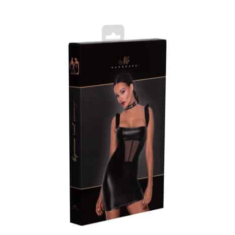 15199-noir-handmade-short-powerwetlook-dress-with-tulle-sexshop-Limassol
