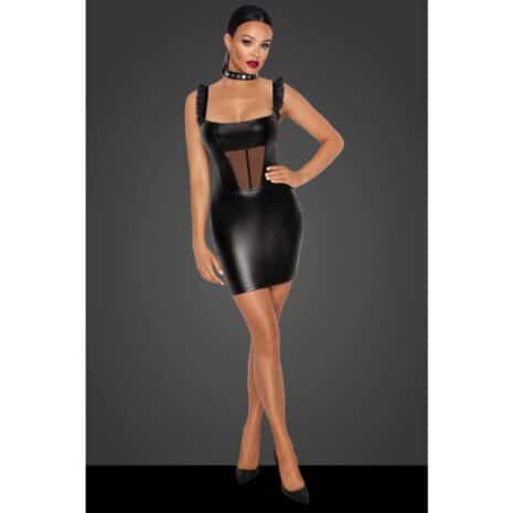 15199-noir-handmade-short-powerwetlook-dress-with-tulle-sexshop-Nicosia