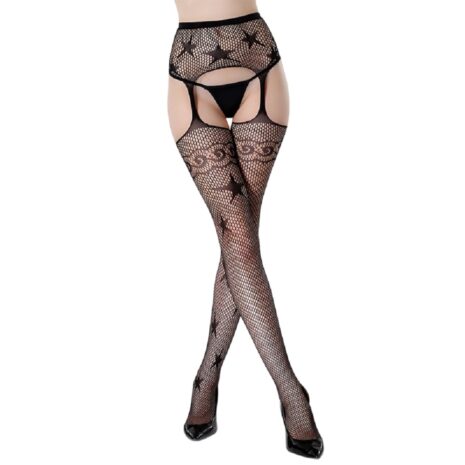 27231-black-garter-stockings-star-pattern-sex-shop-cyprus