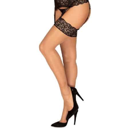 13105-Obsessive-Joylace-Beige-Stockings-with-Black-Lace-sexshop-paphos