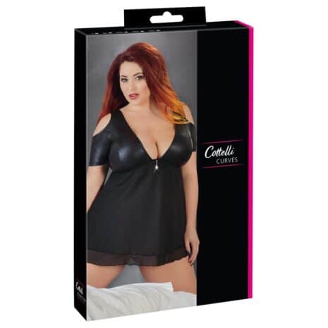 14541-cottelli-curves-flared-babydoll-black-Larnaca-sexshop