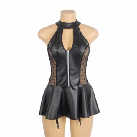 ΕΚ-R81347-1-BLACK-GARTER-MINI-DRESS-black-faux-leather-lace-garter-mini-dress-love-shop-germasogia