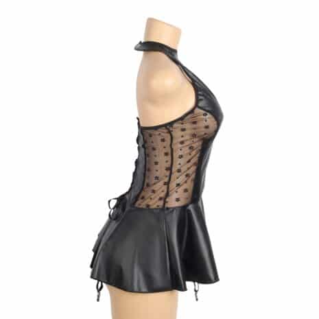ΕΚ-R81347-1-BLACK-GARTER-MINI-DRESS-black-faux-leather-lace-garter-mini-dress-sex-shop-cyprus