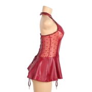 ΕΚ-R81347-2-RED-GARTER-MINI-DRESS-red-faux-leather-lace-garter-mini-dress-sex-shop-cyprus
