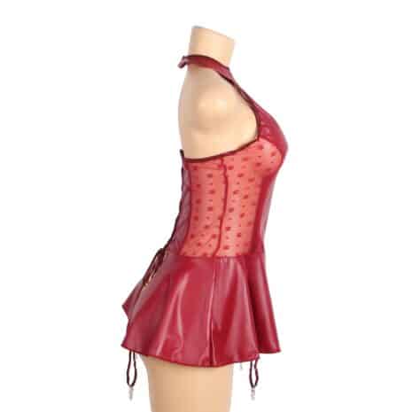 ΕΚ-R81347-2-RED-GARTER-MINI-DRESS-red-faux-leather-lace-garter-mini-dress-sex-shop-cyprus