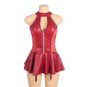 ΕΚ-R81347-2-RED-GARTER-MINI-DRESS-red-faux-leather-lace-garter-mini-dress-sex-shop-germasogia
