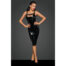 15187-Noir-Handmade-Shiny-Midi-Dress-with-Frilled-Strap-sexshop-limassol