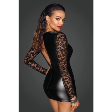 15211-noir-handmade-powerwetlook-dress-with-lace-sleeves-cyprus-sex-shop-limassol