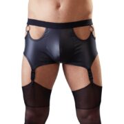 6507-Wet-look-Pants-with-Suspender-Straps-sexshop-limassol
