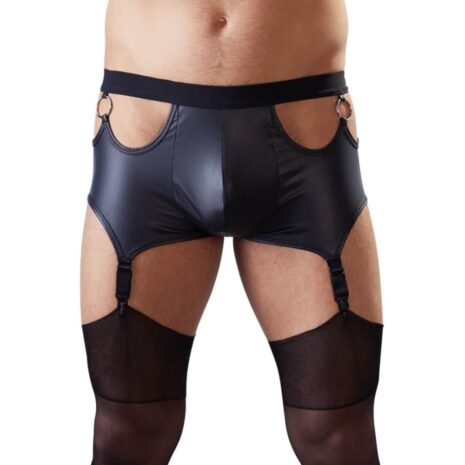 6507-Wet-look-Pants-with-Suspender-Straps-sexshop-limassol