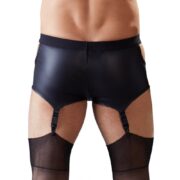 6507-Wet-look-Pants-with-Suspender-Straps-sexshop-paphos