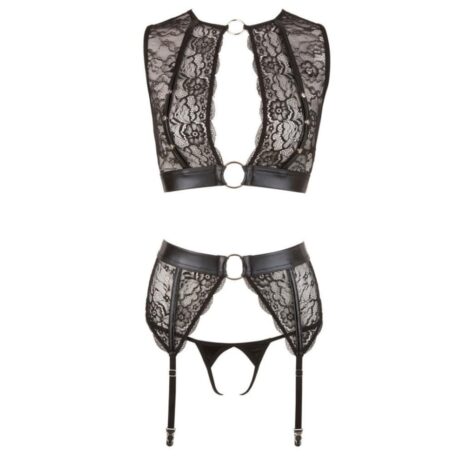 6525-Cottelli-Flower-Lace-Lingerie-with-Cuffs-sexshop-limassol